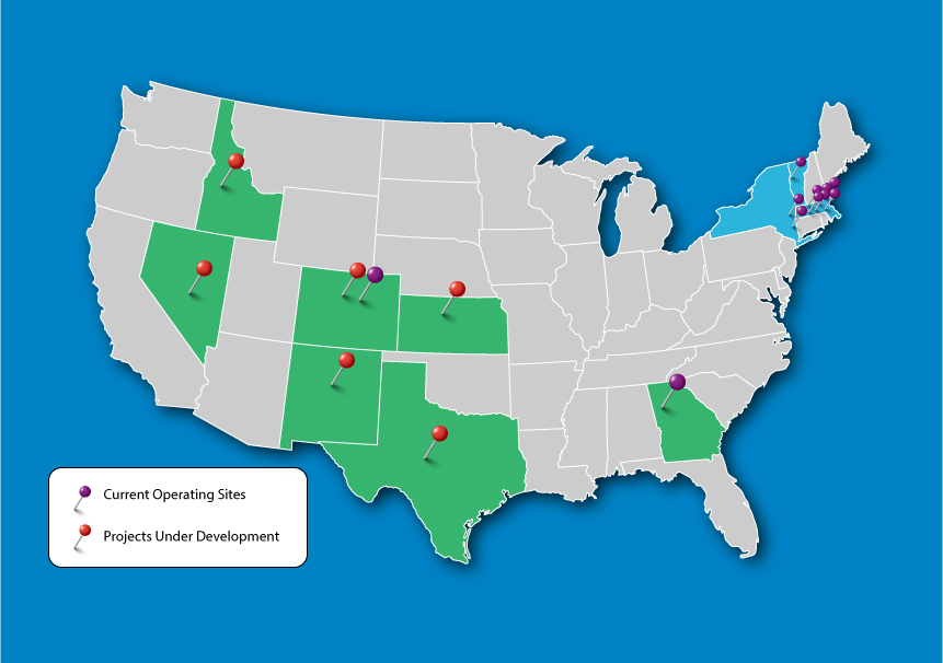 US Map - Vanguard Renewables AG Projects